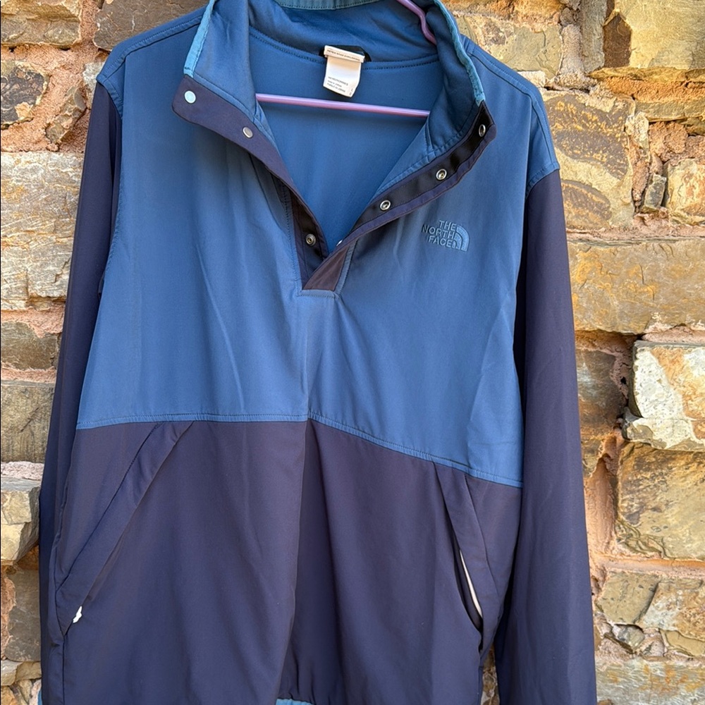 The North Face Blue Windbreaker Jacket with Mock Neck - Picture 8 of 12